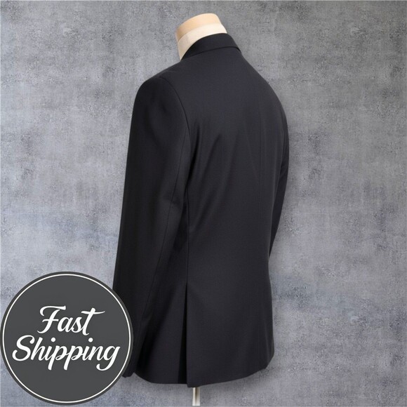 Tommy Hilfiger Men's Navy Blazer Sport Coat Two Button Jacket 44R Wool Blend - Picture 2 of 12